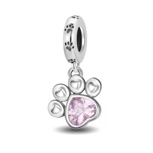 Charm Huellita de Mascota Rosa