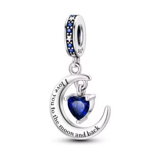 Charm Luna y Corazón Azul