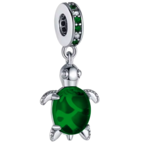 Charm Tortuga Verde Cristal Brillante