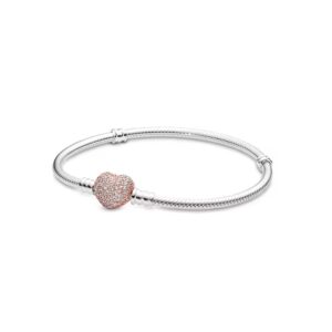 Pulsera Corazón Rosa Pavé